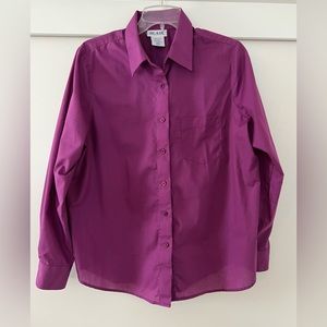 Blair Purple Long Sleeve Button Down Blouse Size M
